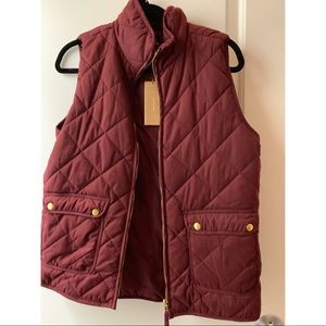 Francesca’s Maroon Puffer Vest